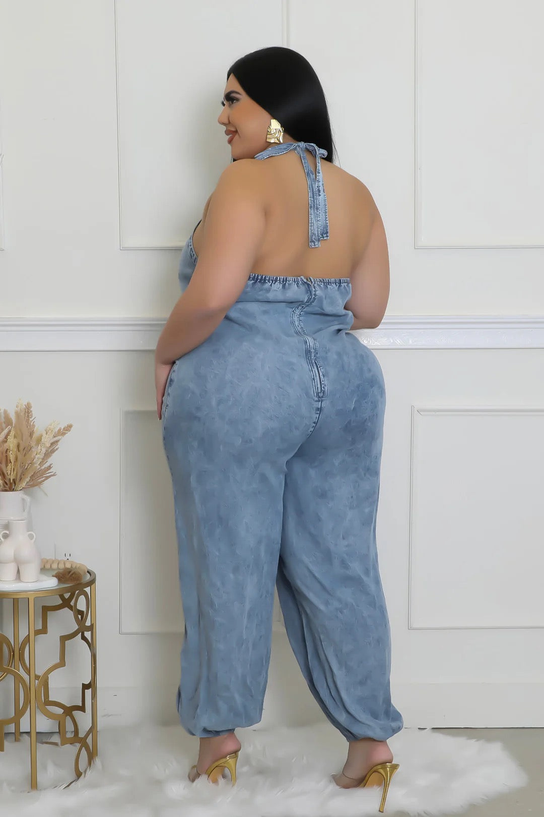 Denim romper (plus size)