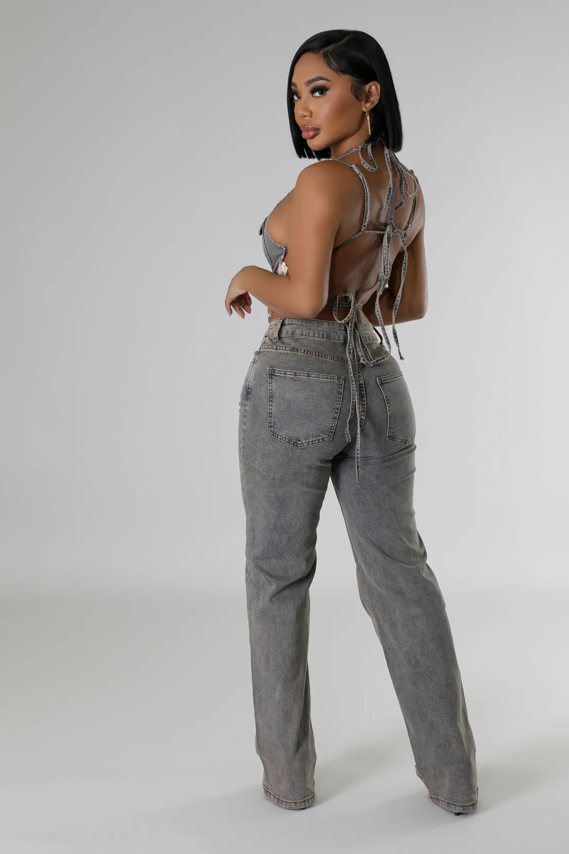 Destiny denim two piece set