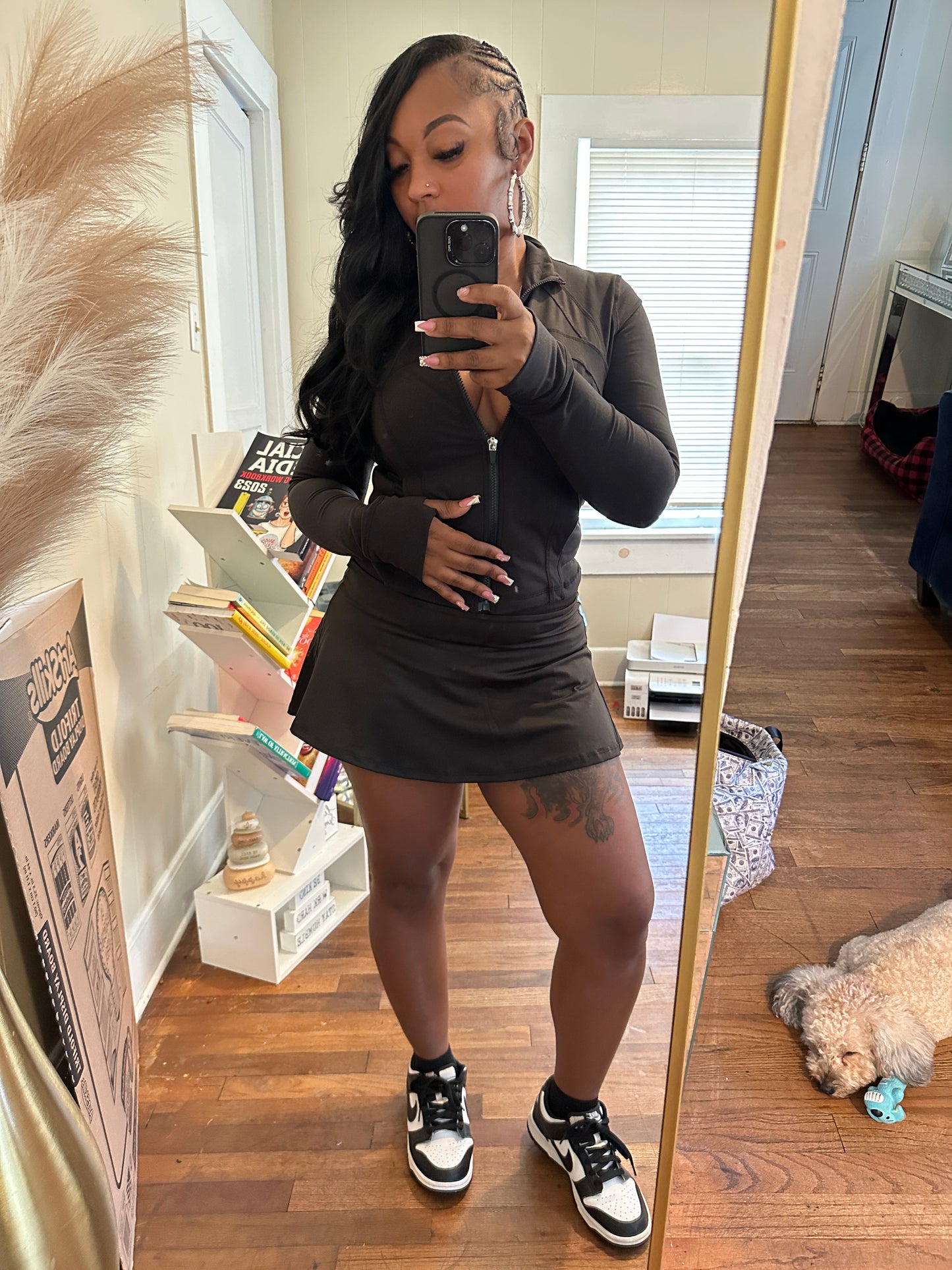 Black two piece skort set