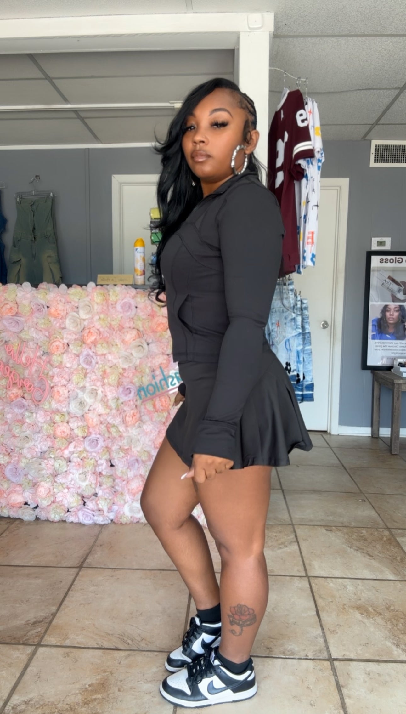 Black two piece skort set