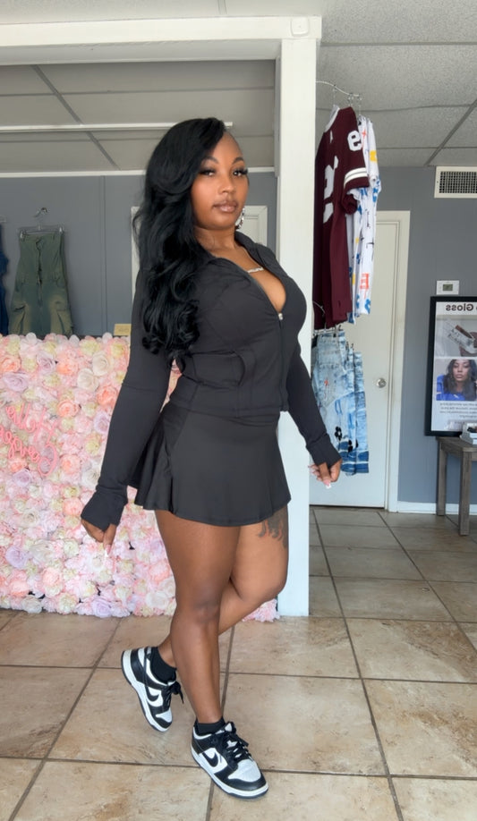 Black two piece skort set