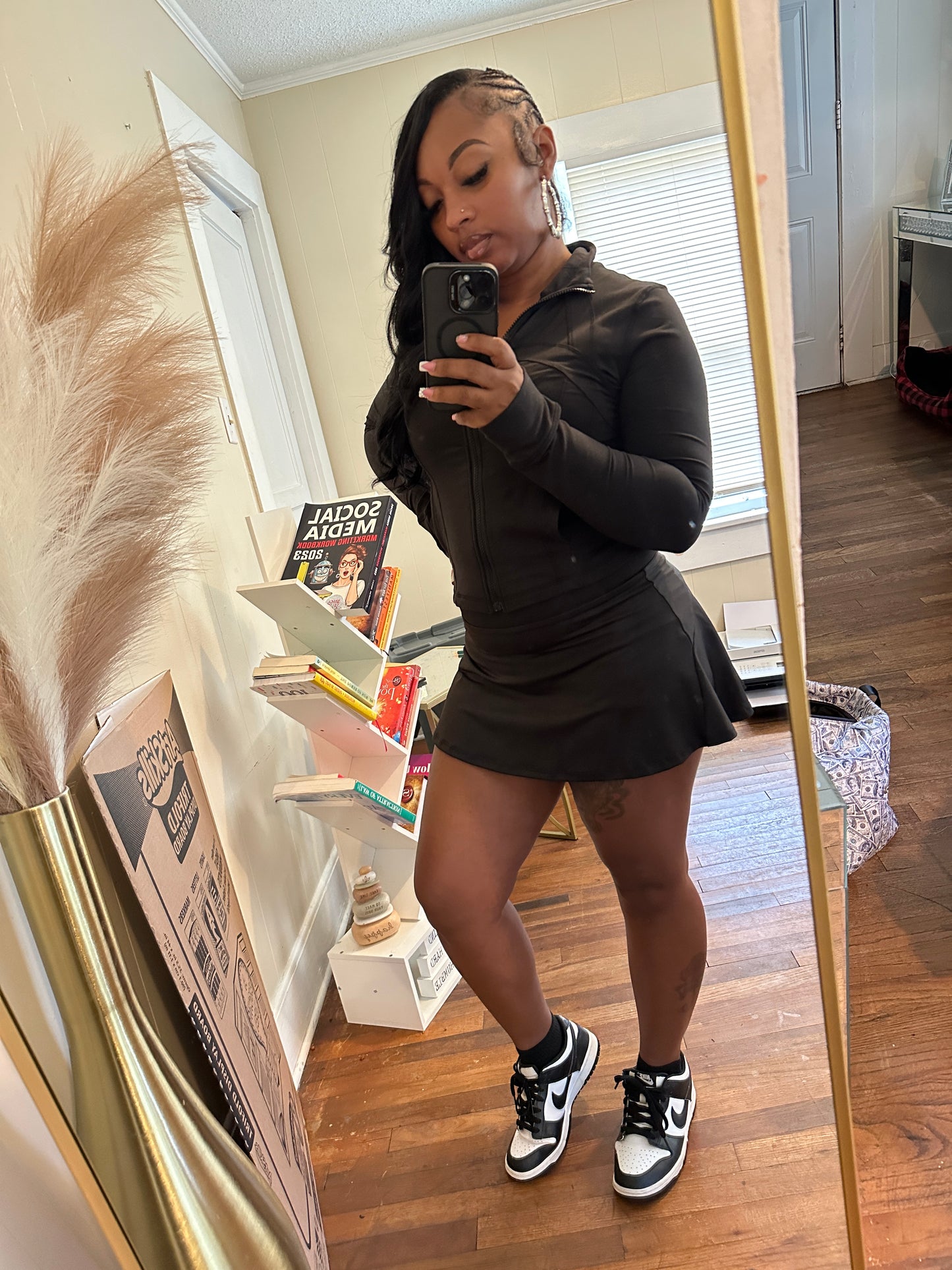 Black two piece skort set