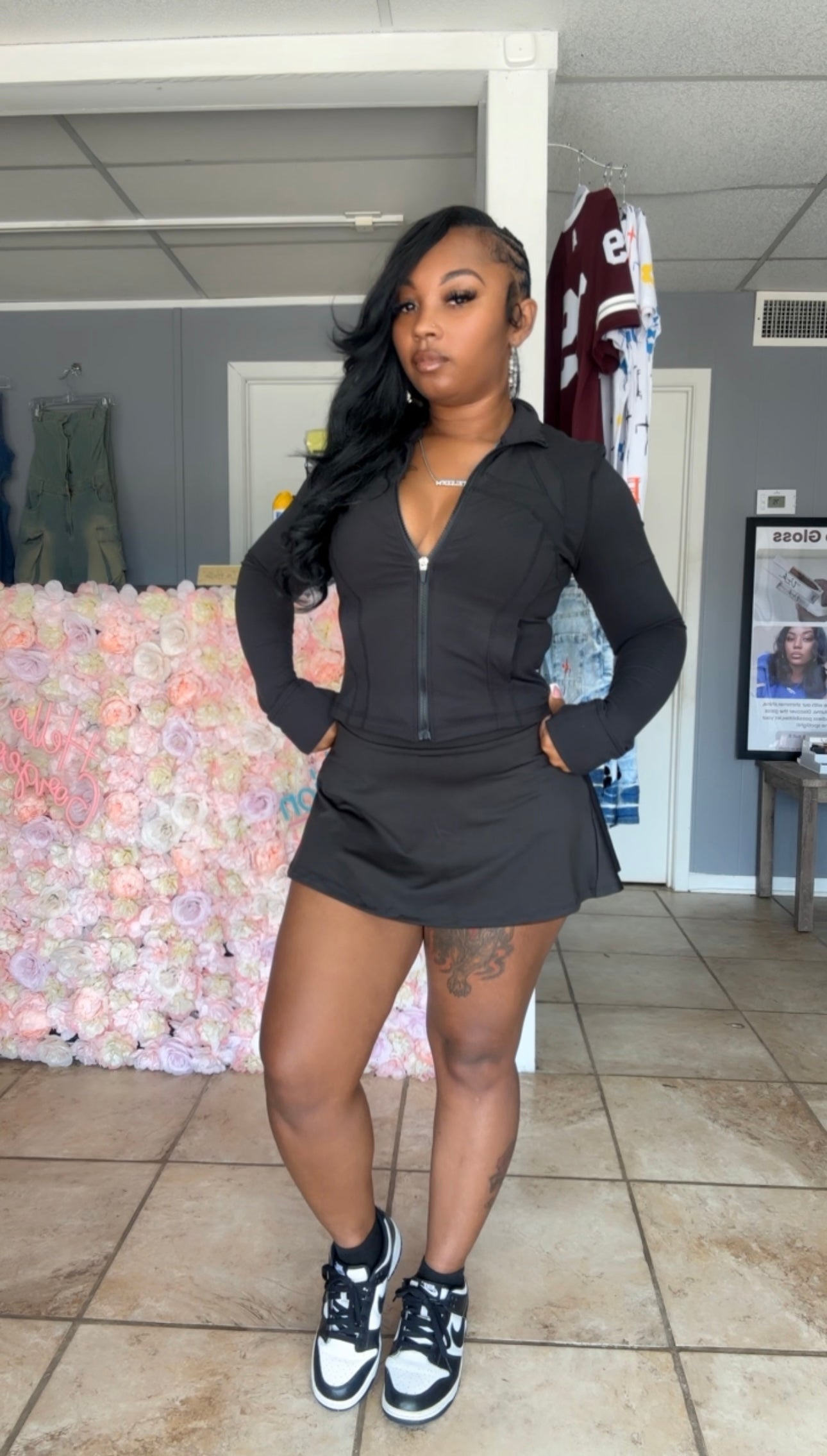Black two piece skort set