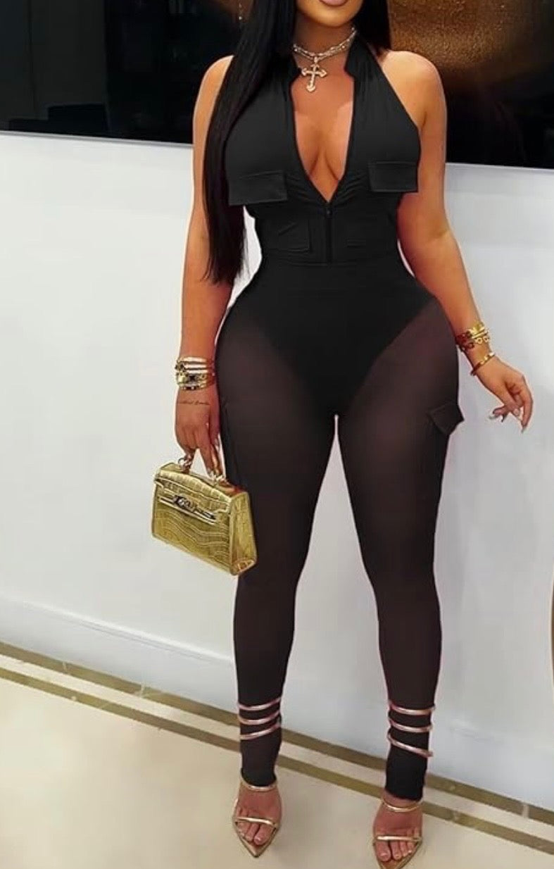 Sheer two piece bodysuit & pants