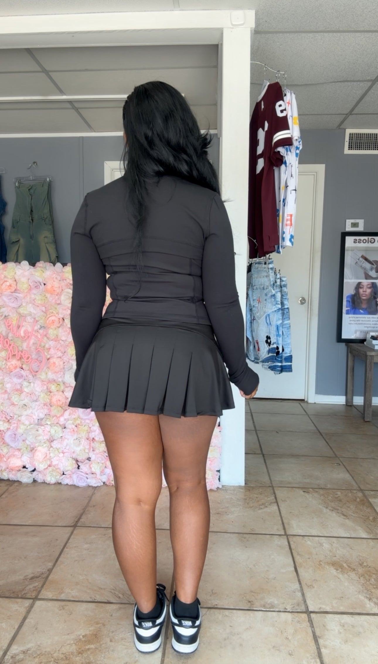 Black two piece skort set