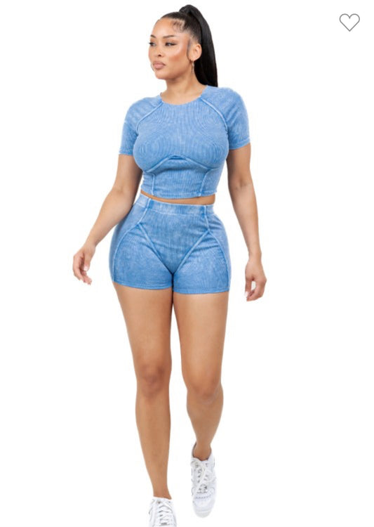 “Feel the blue” 2piece short set