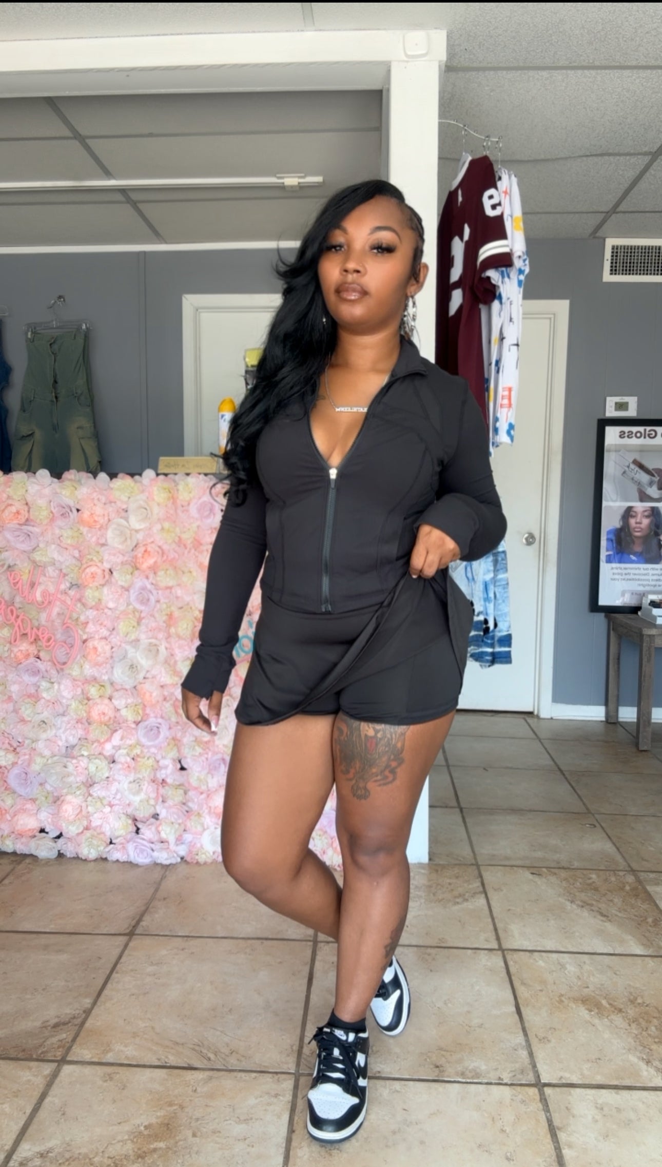 Black two piece skort set